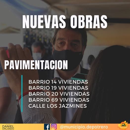 Anuncio de obra para pavimentación